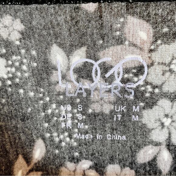 LOGO Layers Lori Goldstein tank tunic top dark floral womens size small S - Picture 2 of 7